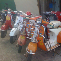 Old vespas in Chiang Mai