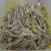 dried small fish, an Asian snack