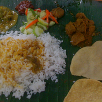 Indian food on a palm leaf